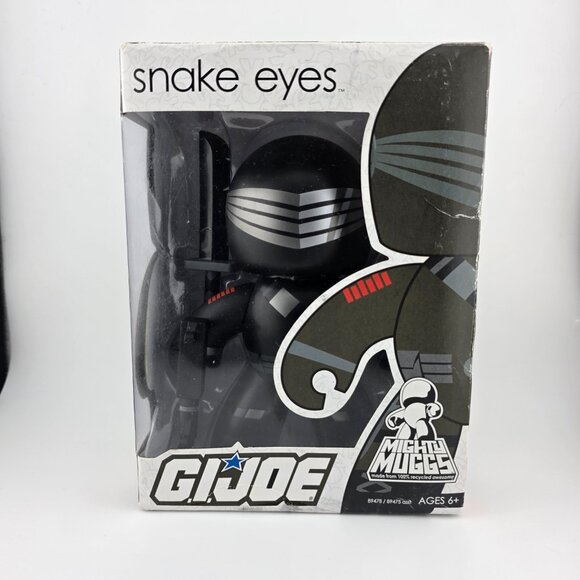 Hasbro Mighty‎ Muggs G.I. Joe Snakes Eyes w/Machine Gun & Sword Vinyl Figure NEW - Picture 1 of 8